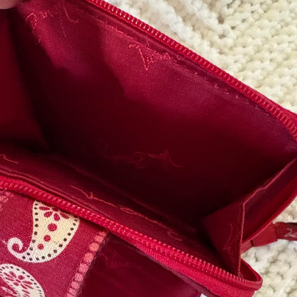 Vera Bradley Red Paisley Quilted Zip Wallet Cowgirl Western - Picture 6 of 7